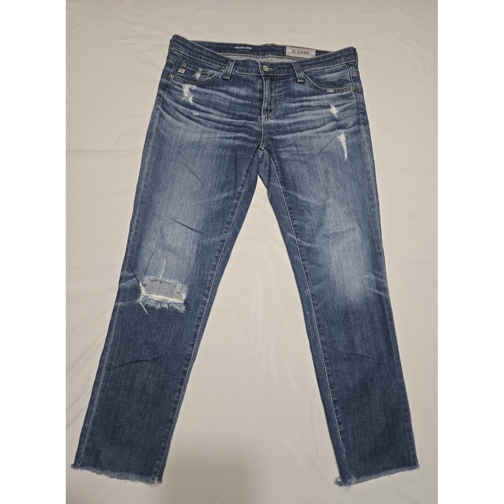AG Adriano Goldschmied The Stilt Crop Cigarette Jeans Womens 28R Low Rise Blue